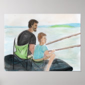Father and Son Fishing Poster (Voorkant)