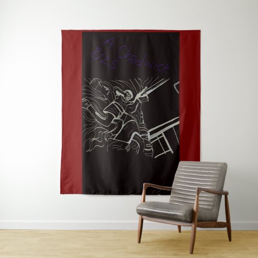Father and Son Large Tapestry Wandkleed (In situ)