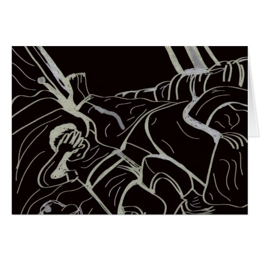 Father and Son Semi-gloss Greeting Card (Voorkant Horizontaal)