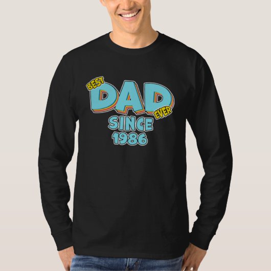 Father Best Dad Ever Since 1986 Great Dad T-shirt (Voorkant)