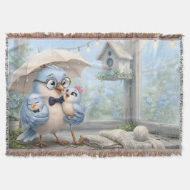 Father Bird Familie Knusse Deken – Mooie Vogel