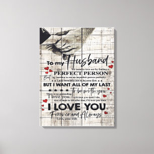 Father Birthday Gift Brief aan mijn man Canvas Afdruk