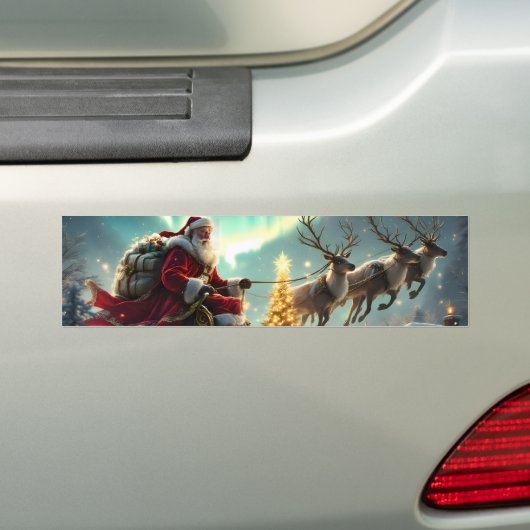 Father Christmas Arriving Bumpersticker (Op auto)