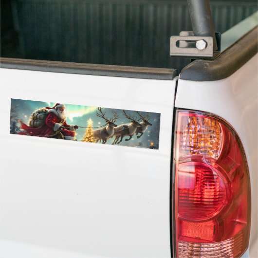 Father Christmas Arriving Bumpersticker (Op Truck)