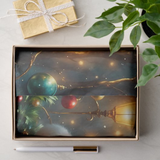 Father Christmas at the Lamplight Lane Decoupage  Tissuepapier (Geschenk)