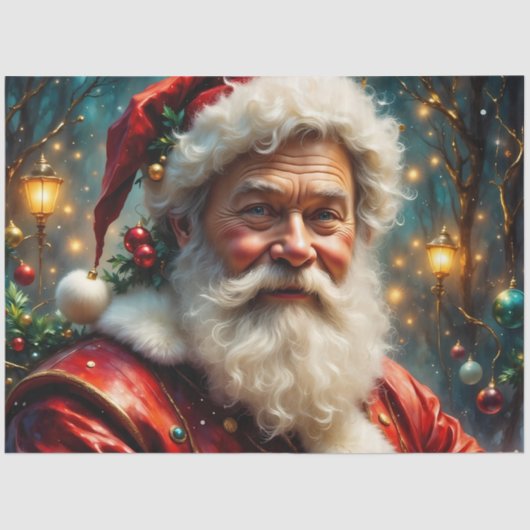 Father Christmas at the Lamplight Lane Decoupage  Tissuepapier (Voorkant)