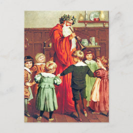 Father Christmas Blowing The Horn Briefkaart