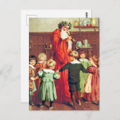 Father Christmas Blowing The Horn Briefkaart (Voorkant / Achterkant)