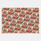 Father Christmas Blowing The Horn Inpakpapier Vel (Voorkant 3)