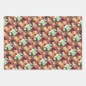 Father Christmas Blowing The Horn Inpakpapier Vel (Voorkant 2)