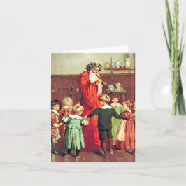 Father Christmas Blowing The Horn Kaart