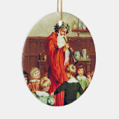 Father Christmas Blowing The Horn Keramisch Ornament (Rechts)