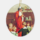 Father Christmas Blowing The Horn Keramisch Ornament (Links)