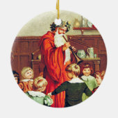 Father Christmas Blowing The Horn Keramisch Ornament (Achterkant)