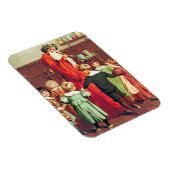 Father Christmas Blowing The Horn Magneet (Rechterzijde)