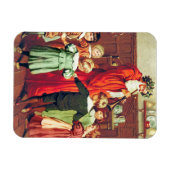 Father Christmas Blowing The Horn Magneet (Horizontaal)