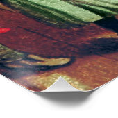 Father Christmas Blowing The Horn Perfect Poster (Hoek)