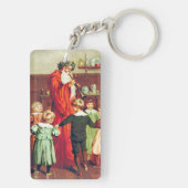 Father Christmas Blowing The Horn Sleutelhanger (achterkant)