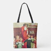 Father Christmas Blowing The Horn Tote Bag (Achterkant)