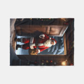 Father Christmas Fleece Deken (Voorkant (Horizontaal))