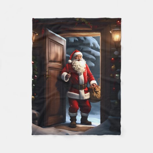 Father Christmas Fleece Deken (Voorkant)