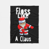 Father Christmas Floss Like A Claus Funny Santa Ug Fleece Deken (Voorkant)