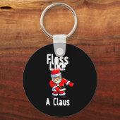 Father Christmas Floss Like A Claus Funny Santa Ug Sleutelhanger (Voorkant)