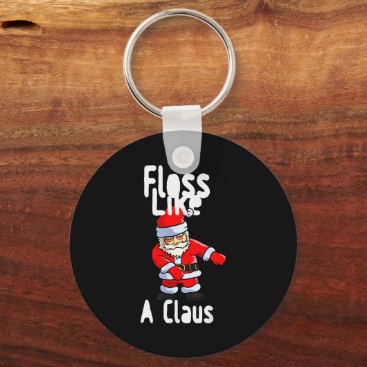 Father Christmas Floss Like A Claus Funny Santa Ug Sleutelhanger (Voorkant)