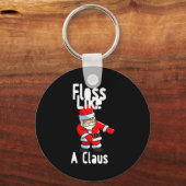 Father Christmas Floss Like A Claus Funny Santa Ug Sleutelhanger (Voorkant)