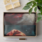 Father Christmas in Winter Sky | Classic Santa  Tissuepapier (Geschenk)