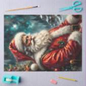 Father Christmas in Winter Sky | Classic Santa  Tissuepapier (Craft)