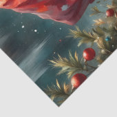 Father Christmas in Winter Sky | Classic Santa  Tissuepapier (Detail)
