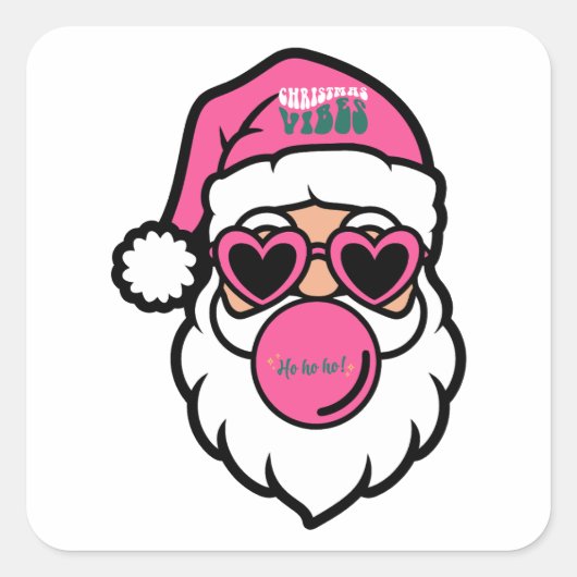 Father Christmas Merry Christmas Sticker (Voorkant)
