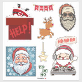 Father Christmas Merry Christmas Sticker Set