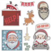 Father Christmas Merry Christmas Sticker Set (Voorkant)