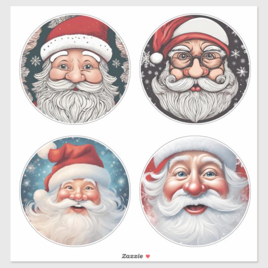 Father Christmas Merry Christmas Sticker Set (Vel)