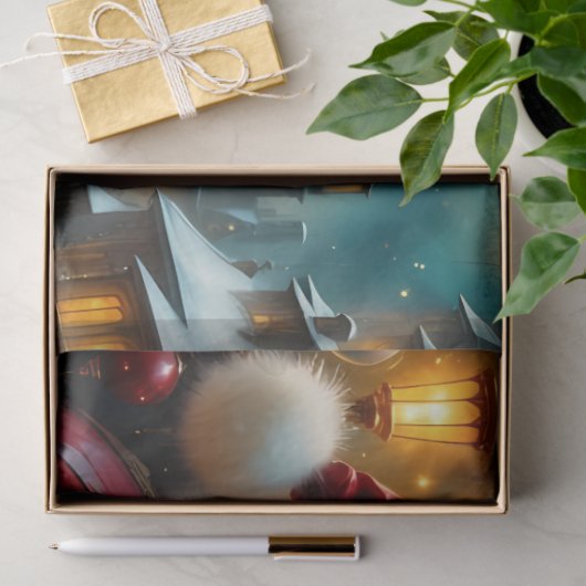 Father Christmas Reading by Lantern Light |  Tissuepapier (Geschenk)