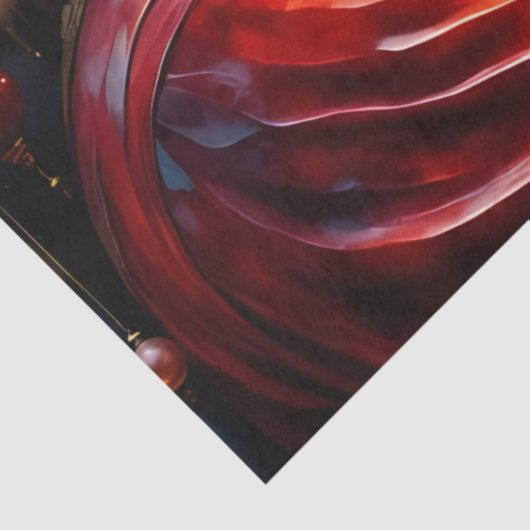 Father Christmas Reading by Lantern Light | Tissuepapier (Detail)