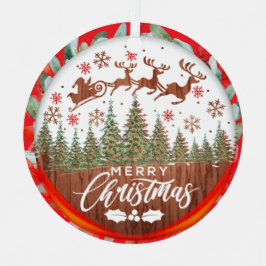 Father Christmas Sleigh Merry Christmas Metalen Ornament