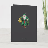 Father Christmas Wearing Green Robes Cut Out Kaart (Achterkant)
