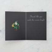 Father Christmas Wearing Green Robes Cut Out Kaart (Binnen)