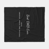Father DAD zwart wit tekst Fleece Deken (Voorkant (Horizontaal))