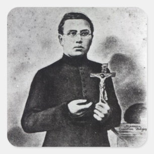 Father Damien Vierkante Sticker