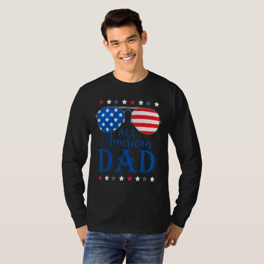 Father Day All American Dad Patriotic USA Flag 4t T-shirt (Voorkant volledig)