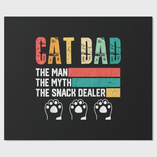 Father Day Cat Dad Cadeaupapier (Vlak)