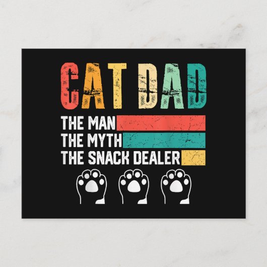 Father Day Cat Dad Feestdagenkaart (Voorkant)