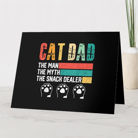 Father Day Cat Dad Kaart (Voorkant)