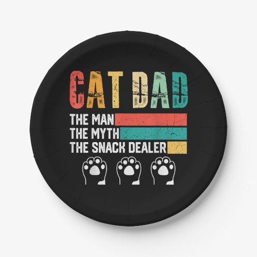 Father Day Cat Dad Papieren Bordje (Voorkant)