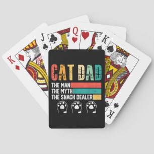 Father Day Cat Dad Pokerkaarten