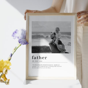 Father Definition Poster Vaderdag Aangepaste foto